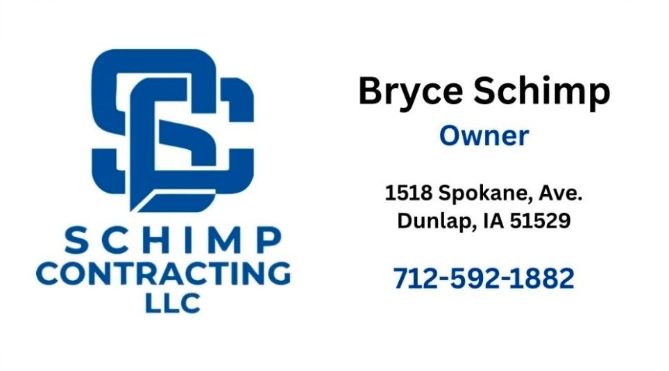 Bryce Schimp — Owner, 712-592-1882, Dunlap IA