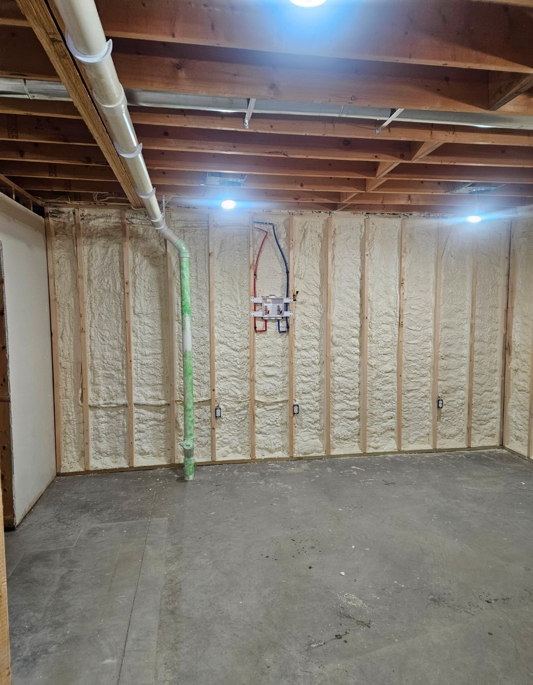 Spray foam basement
