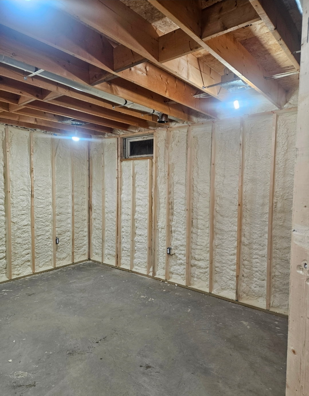 Spray foam basement detail