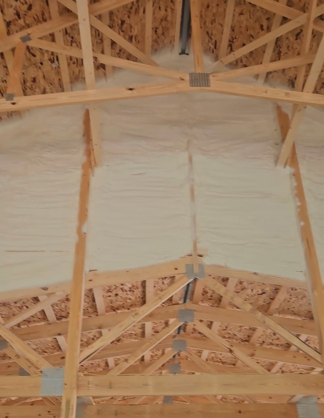 Spray foam ceiling
