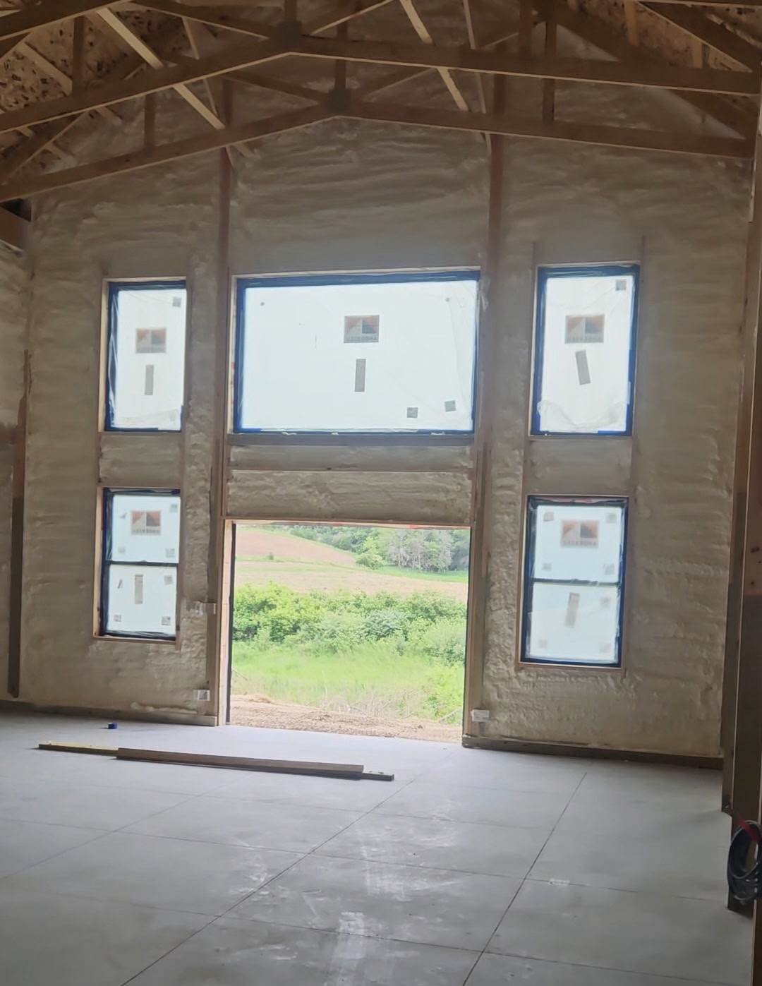 Spray foam picture wall