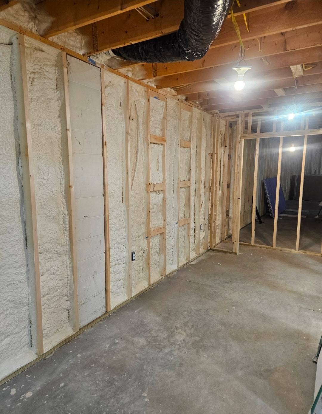 Spray foam wall insulation
