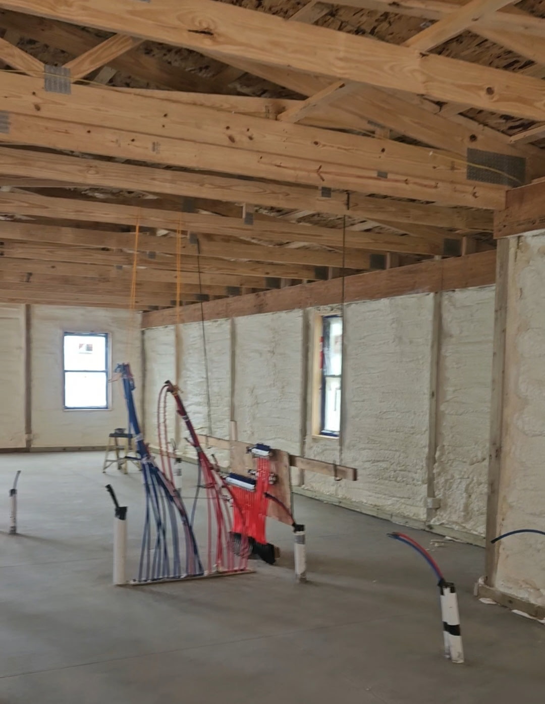 Spray foam wall coverage